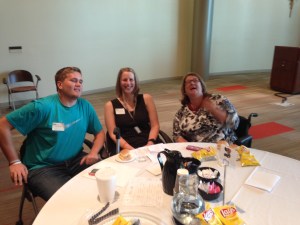 Me, Heather, and Niko laughing...probably at something funny Niko said. :)